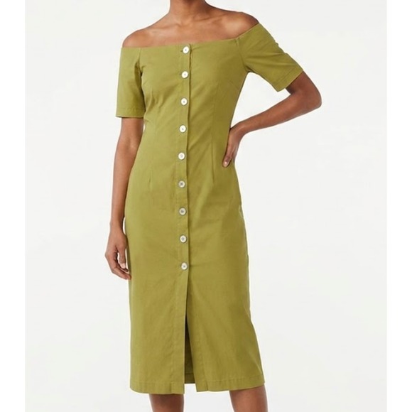 Paloma Wool Dresses & Skirts - Paloma Wool Womens Short Sleeve Sheath Dress XS/34 Green Viscose Blend